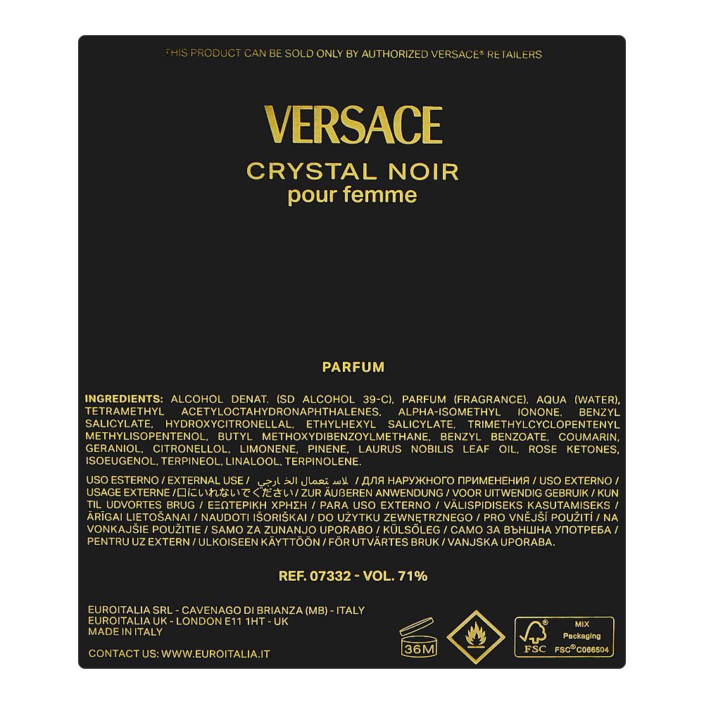 VERSACE CRYSTAL NOIR WOMEN PARFUM 90ML