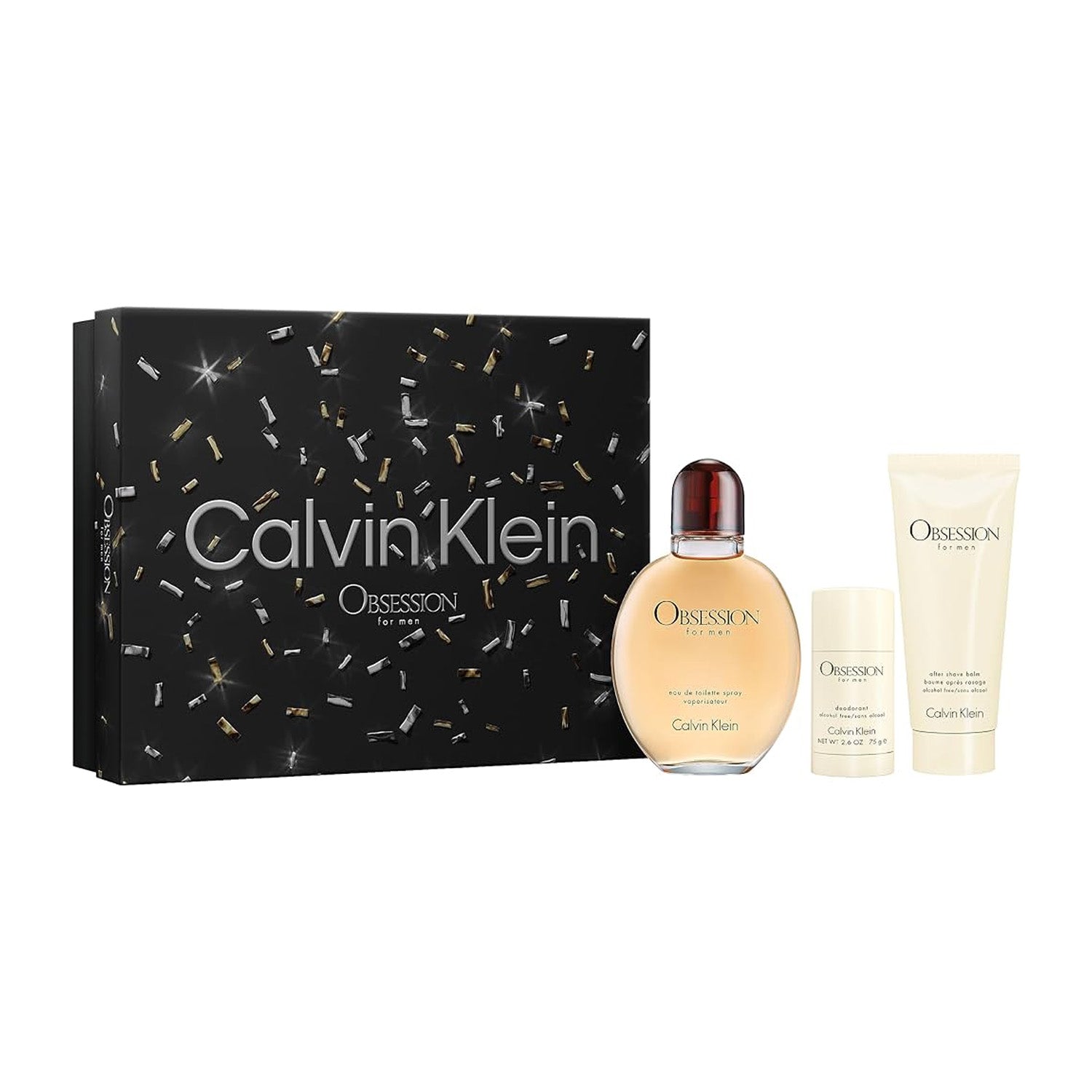 CK OBSESSION MEN 3S SET(EDT 125ML+A/S 100ML + STICK 75G)
